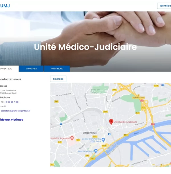 Développement Plateforme Web et mobile des Unités Médico Judiciaire d'Argenteuil, Paris Nord et Chartres